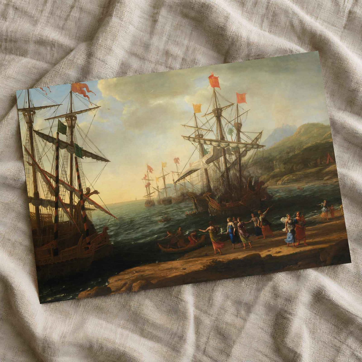 The Trojan Women Setting Fire to Their Fleet painting print by Claude Lorrain (Claude Gellée) (1643)