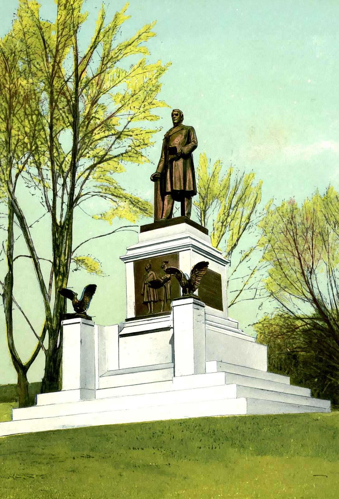 McKinley Monument, Reading, PA in 1907 vintage print