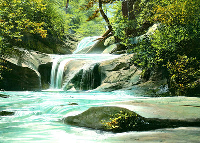 The Pools, Chimney Rock, NC in 1907 vintage print