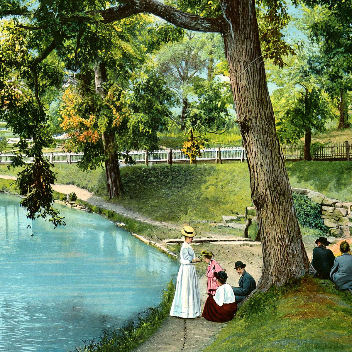 Fountain City Lake, Knoxville, TN in 1907 vintage print