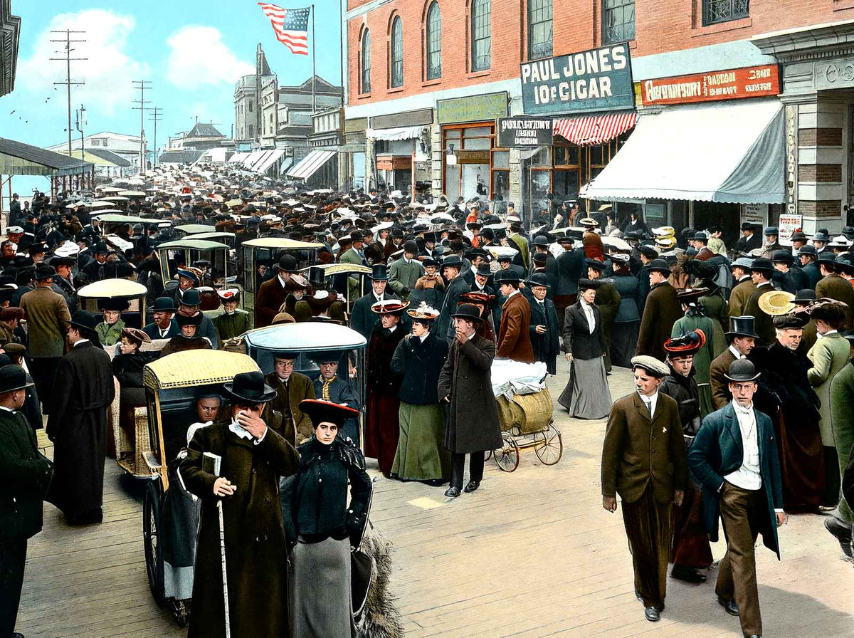 Easter Sunday on Boardwalk, Atlantic City, NJ vintage print