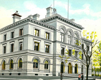 Post Office, Harrisburg PA in 1907 vintage print