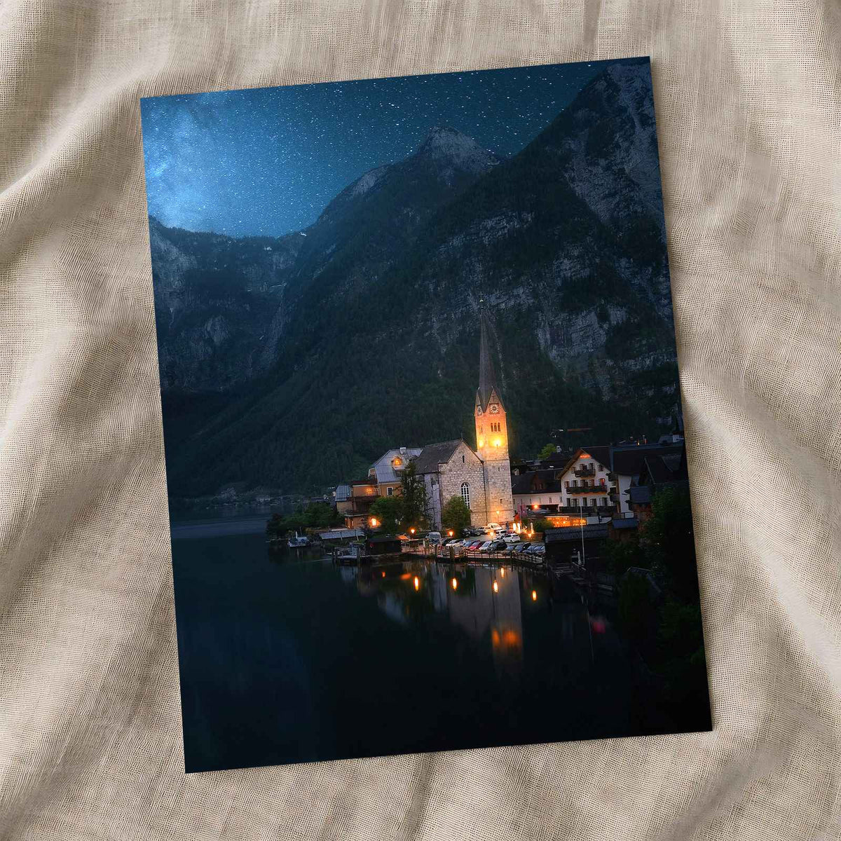 Small Town on Lake in Alps by Enis Can Ceyhan Photo Print Wall Decor