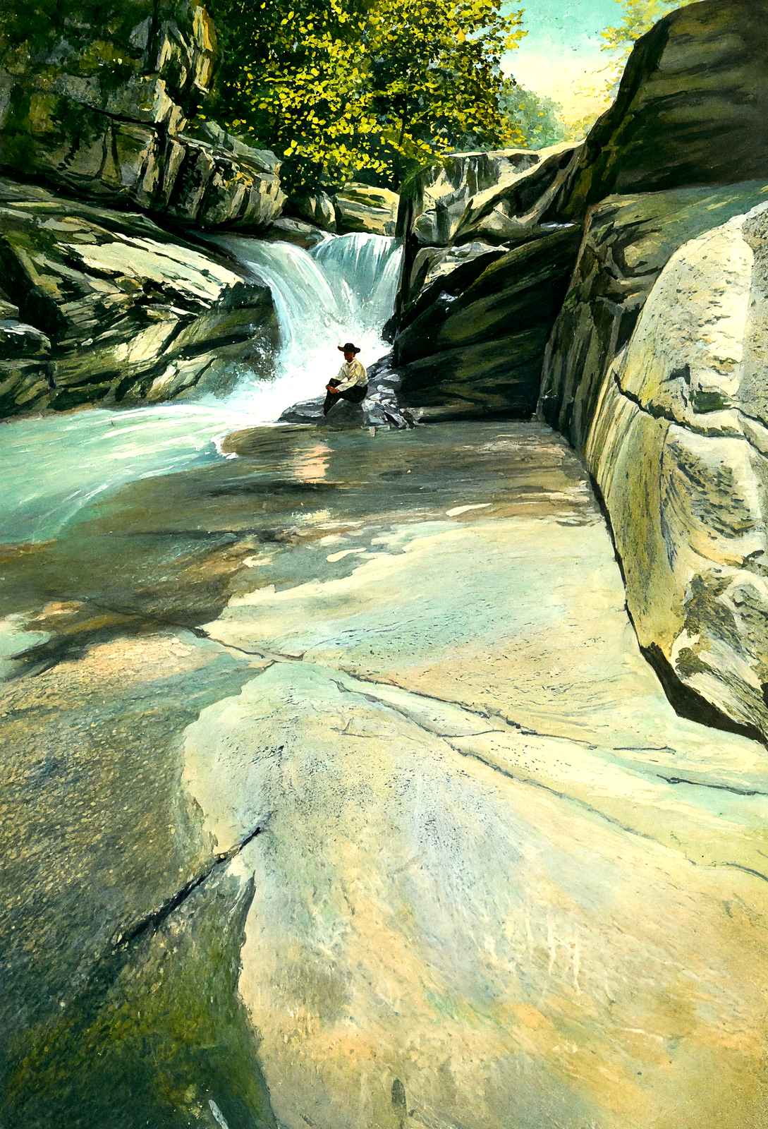 Below the Narrows, Green River, NC in 1907 art print