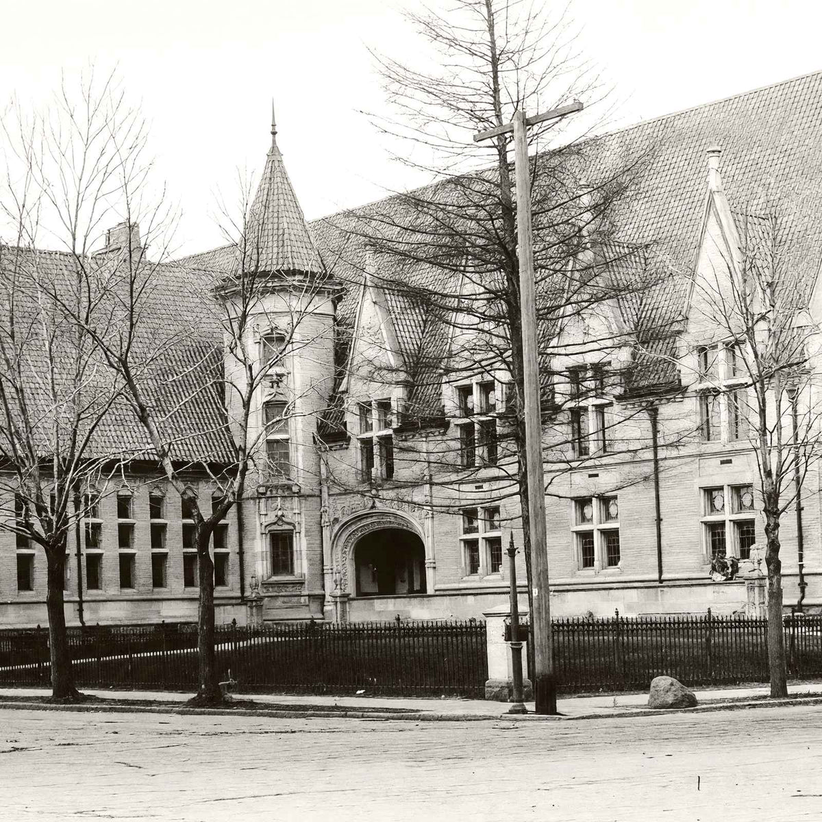 Public Library, Scranton PA in 1905 vintage print