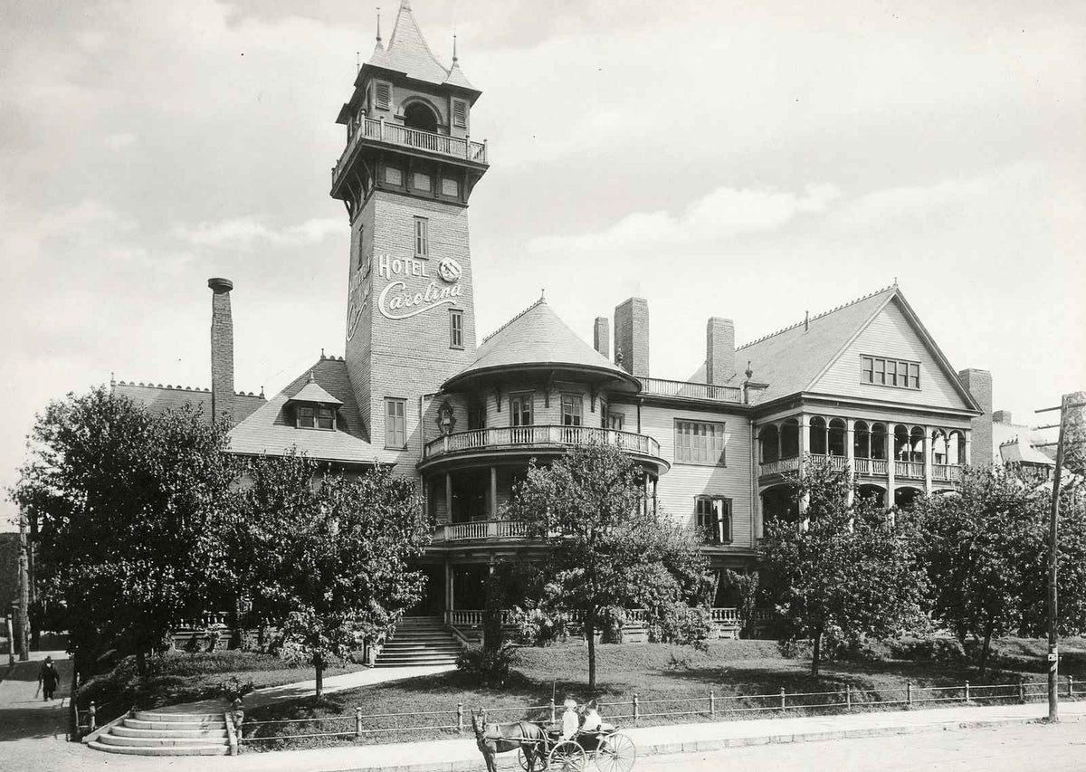 Historic Hotel Carrolina Durham NC in 1904 vintage photo print