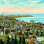 North Point on Lake Michigan, Sheboygan, WI painting