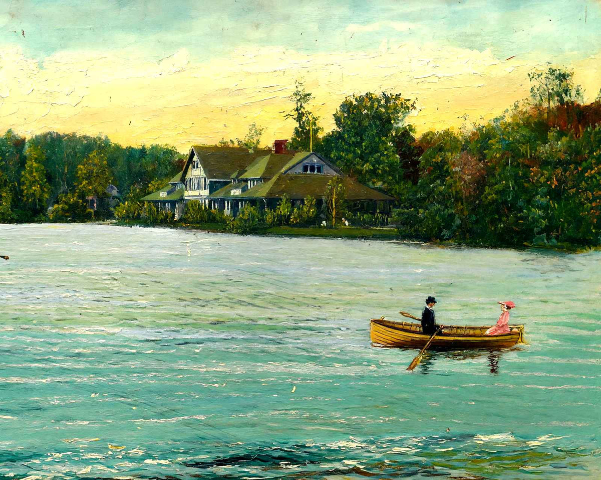 Lake at Lakemont Park, Altoona, PA in 1906 art print