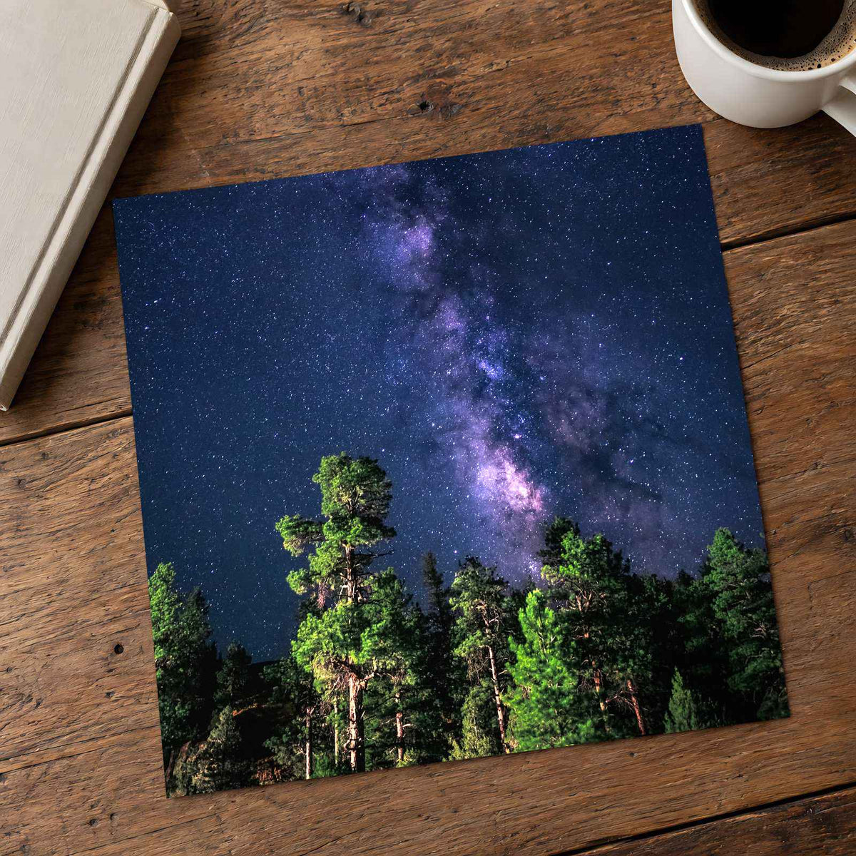 Trees and Milky Way by Arnaud Mariat Photo Print Wall Decor