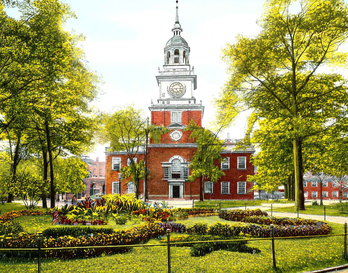 Independence Hall, Philadelphia PA in 1906 vintage print