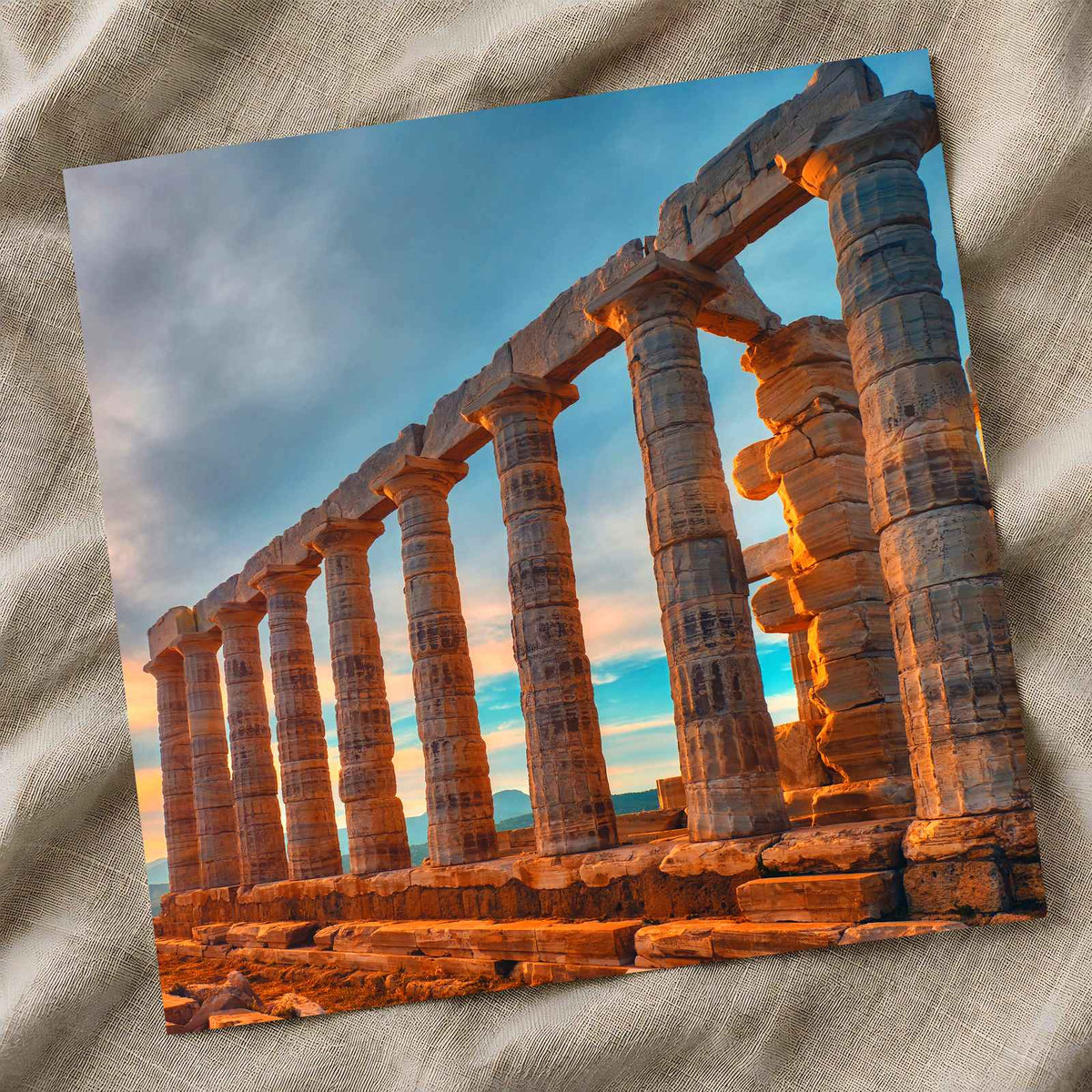 Ruins at Mediterranean Sea Photo Print Wall Decor