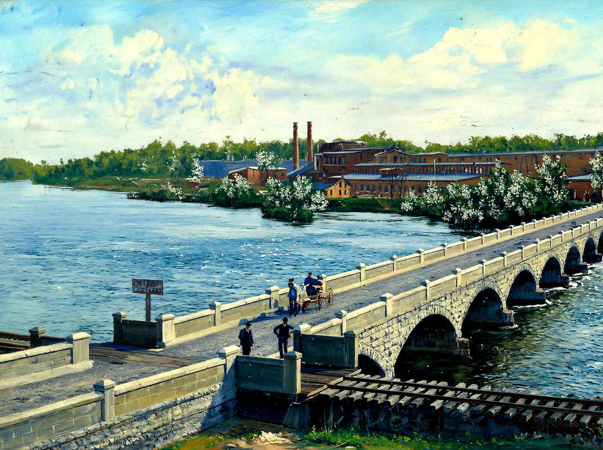 John Street Bridge, Appleton, WI in 1908 art print