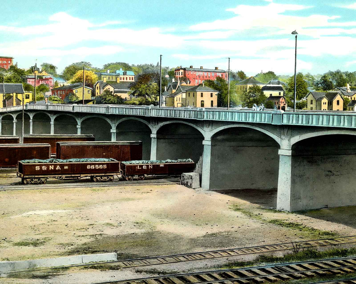 The Viaduct, Knoxville, TN in 1907 vintage print