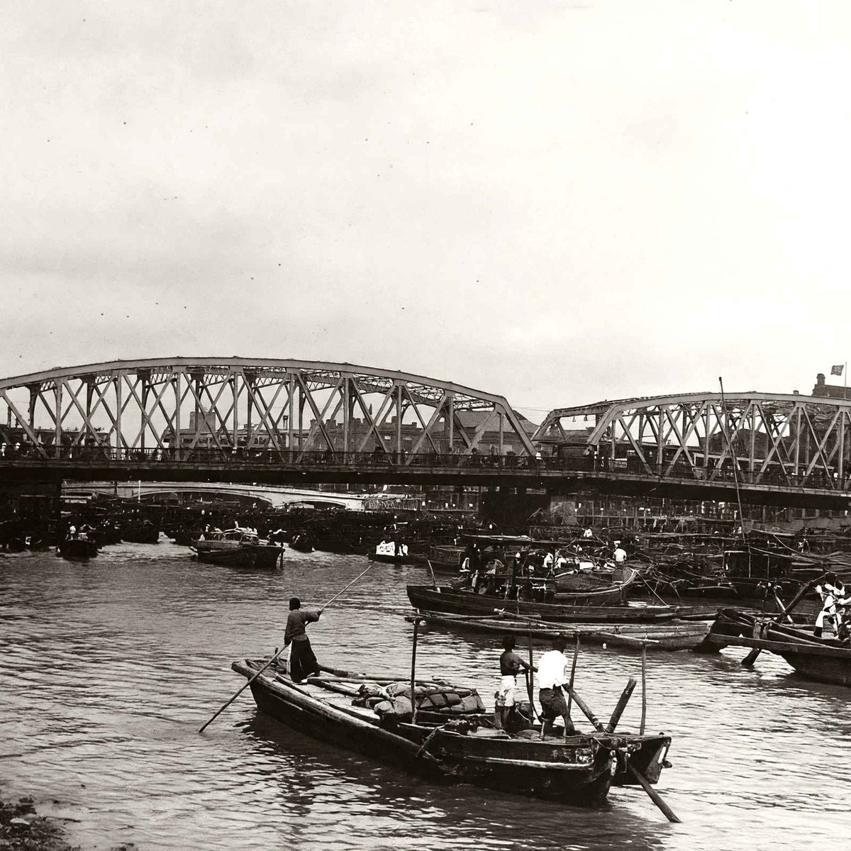Garden Bridge, Shanghai, China vintage photo print