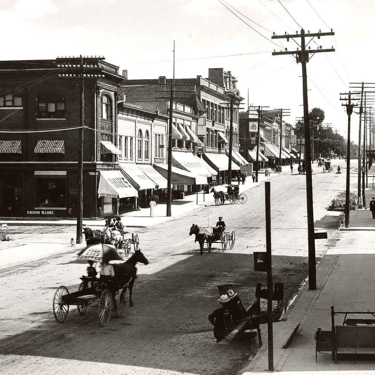 Main Street Looking East, Stoughton WI, WI restored photo print