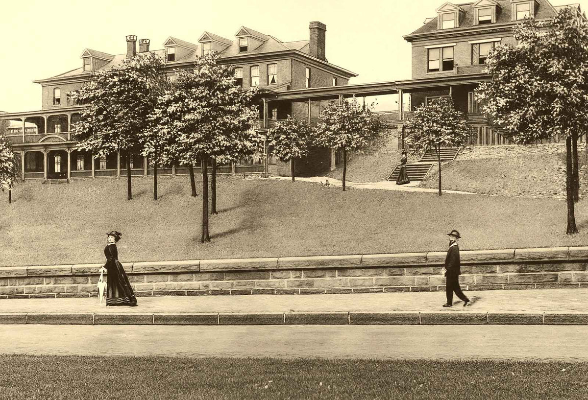 Altoona Hospital and Nurses' Home, PA 1908 restored photo print