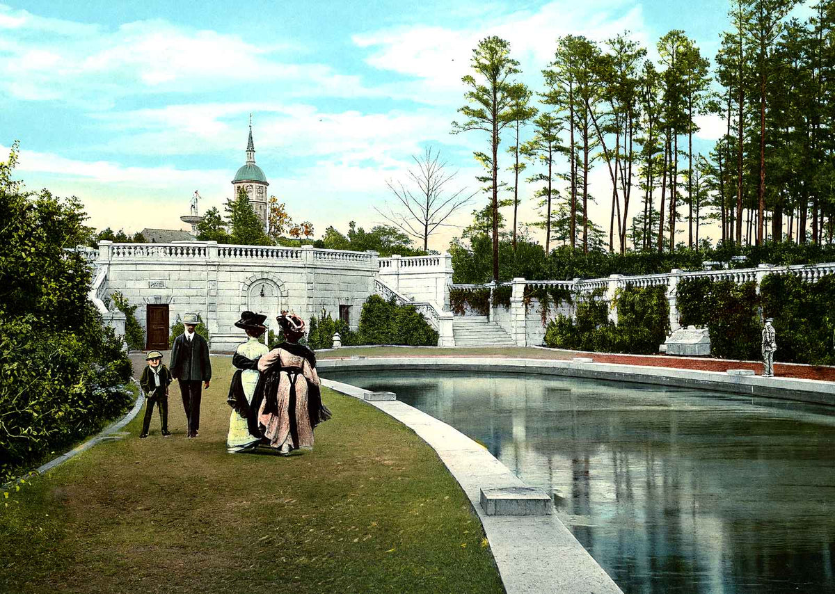 Sunken Gardens, Lakewood, NJ in 1905 vintage print