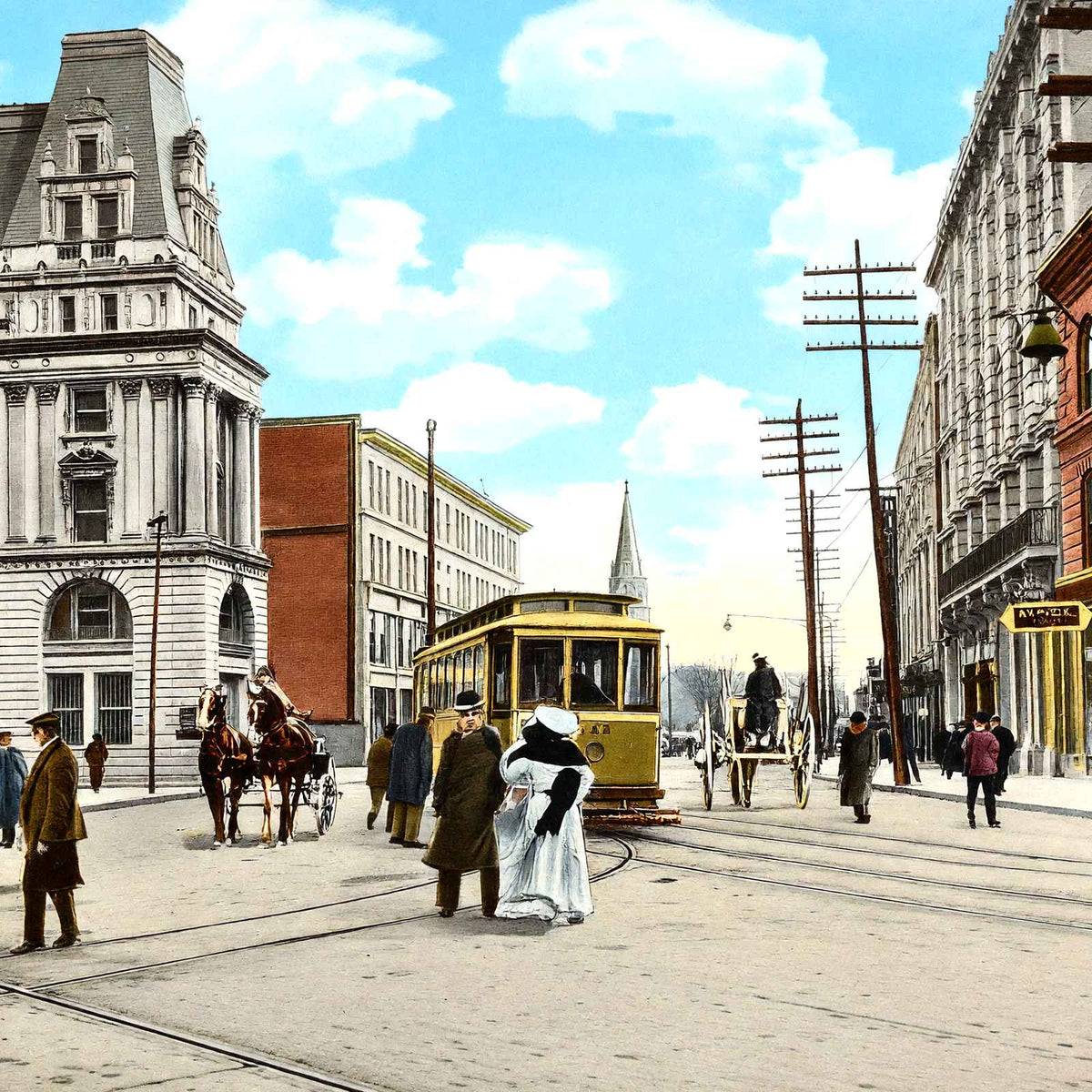 Market Street, Paterson, NJ in 1905 vintage print