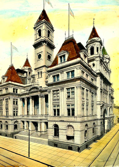Post Office, Pittsburgh PA in 1906 art print