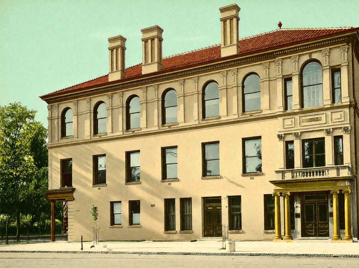 Olivia Raney Library, Raleigh, NC in 1906 vintage print