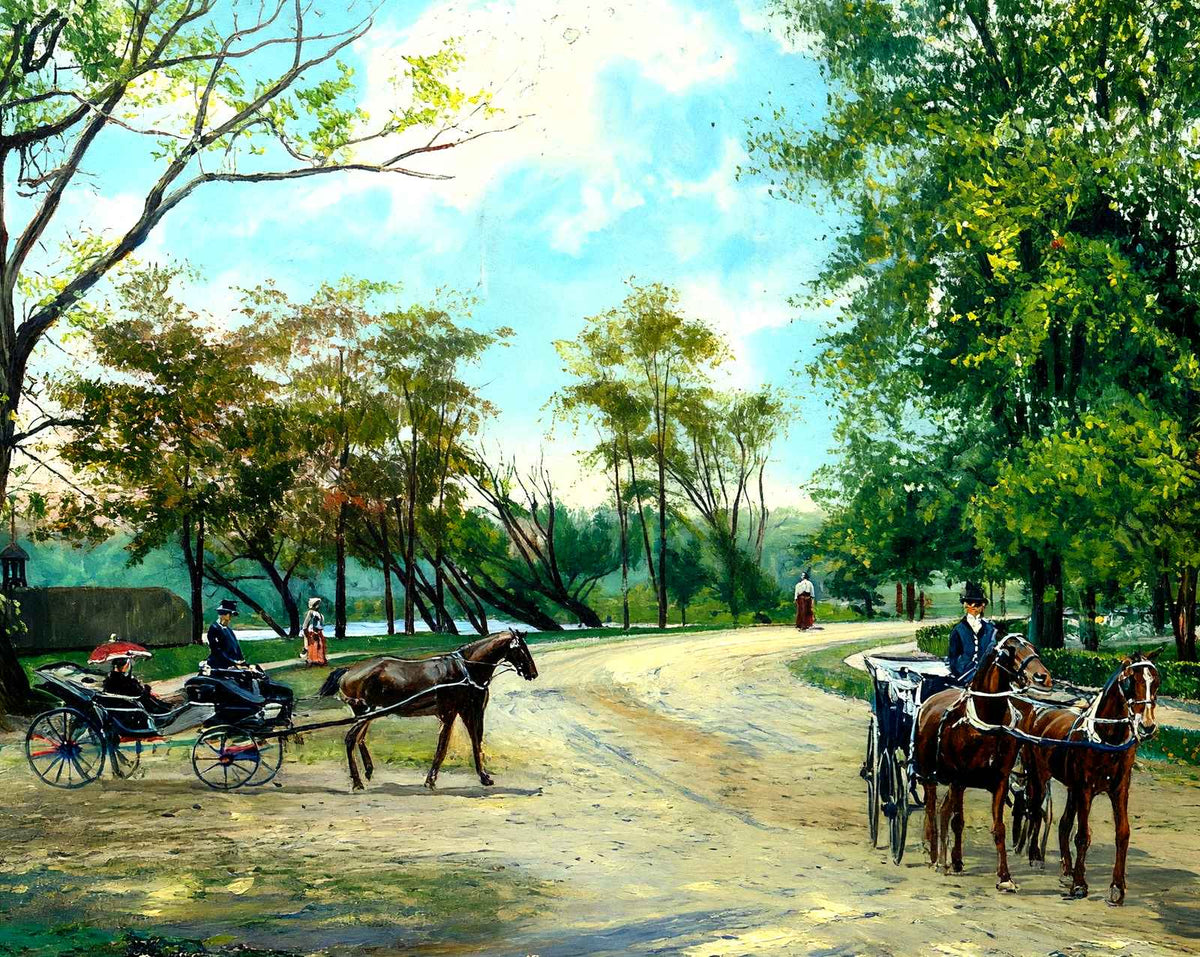 Drive Around Lake Carasaljo, Lakewood, NJ art print