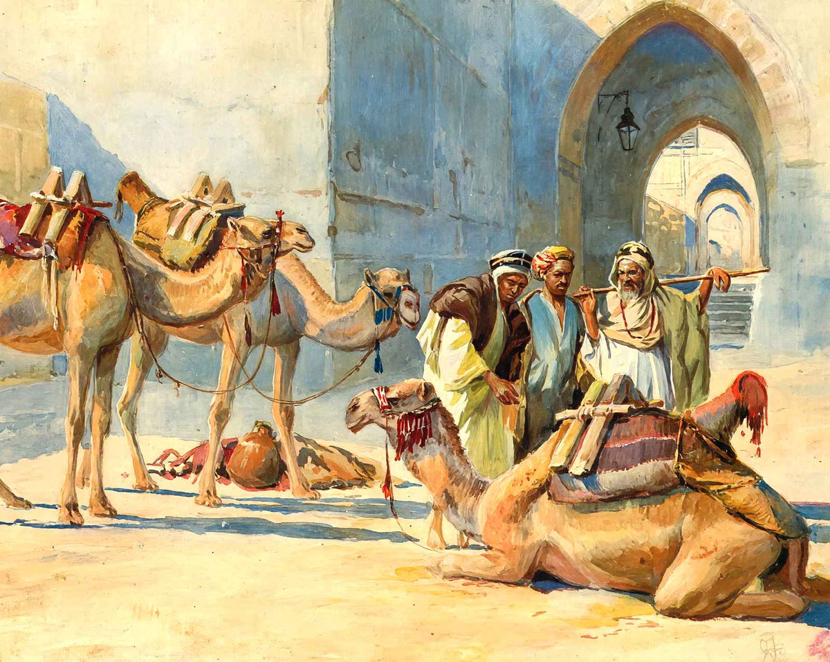 Caravan Resting at the Gate, Jerusalem art print