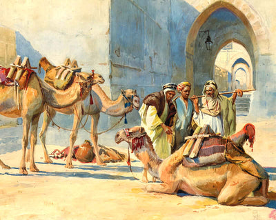 Caravan Resting at the Gate, Jerusalem art print