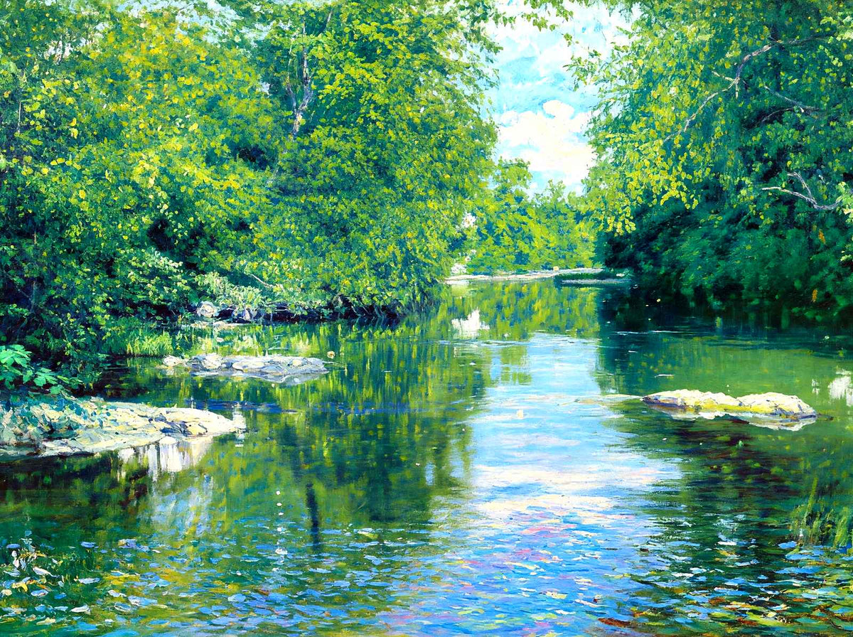 Swannanoa River, Asheville, NC in 1907 art print