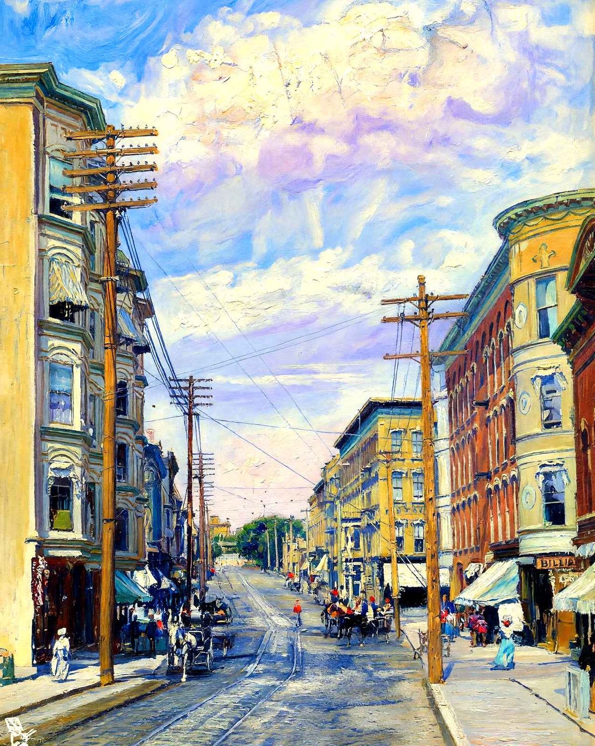 Milwaukee Street, Janesville, WI in 1905 art print