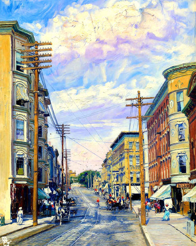 Milwaukee Street, Janesville, WI in 1905 art print
