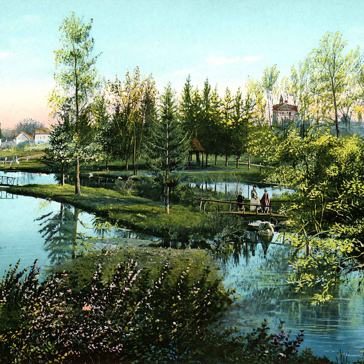 Horeb Spring, Waukesha, WI in 1906 vintage print