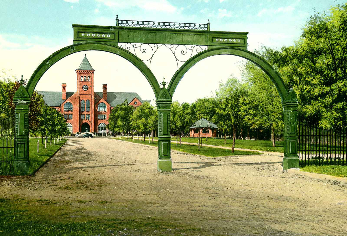Trinity College Gates & Main Bldg, Durham vintage print