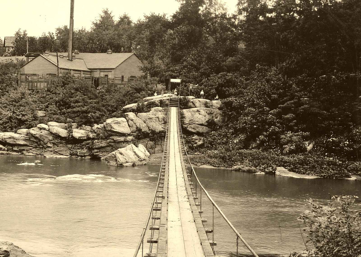 The Swinging Bridge, Connellsville, PA (1905) restored photo print