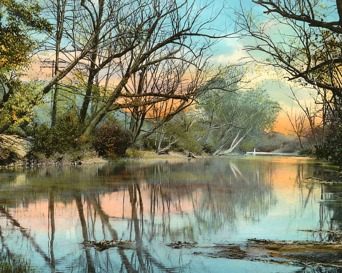 Swannanoa River, Asheville, NC in 1906 vintage print