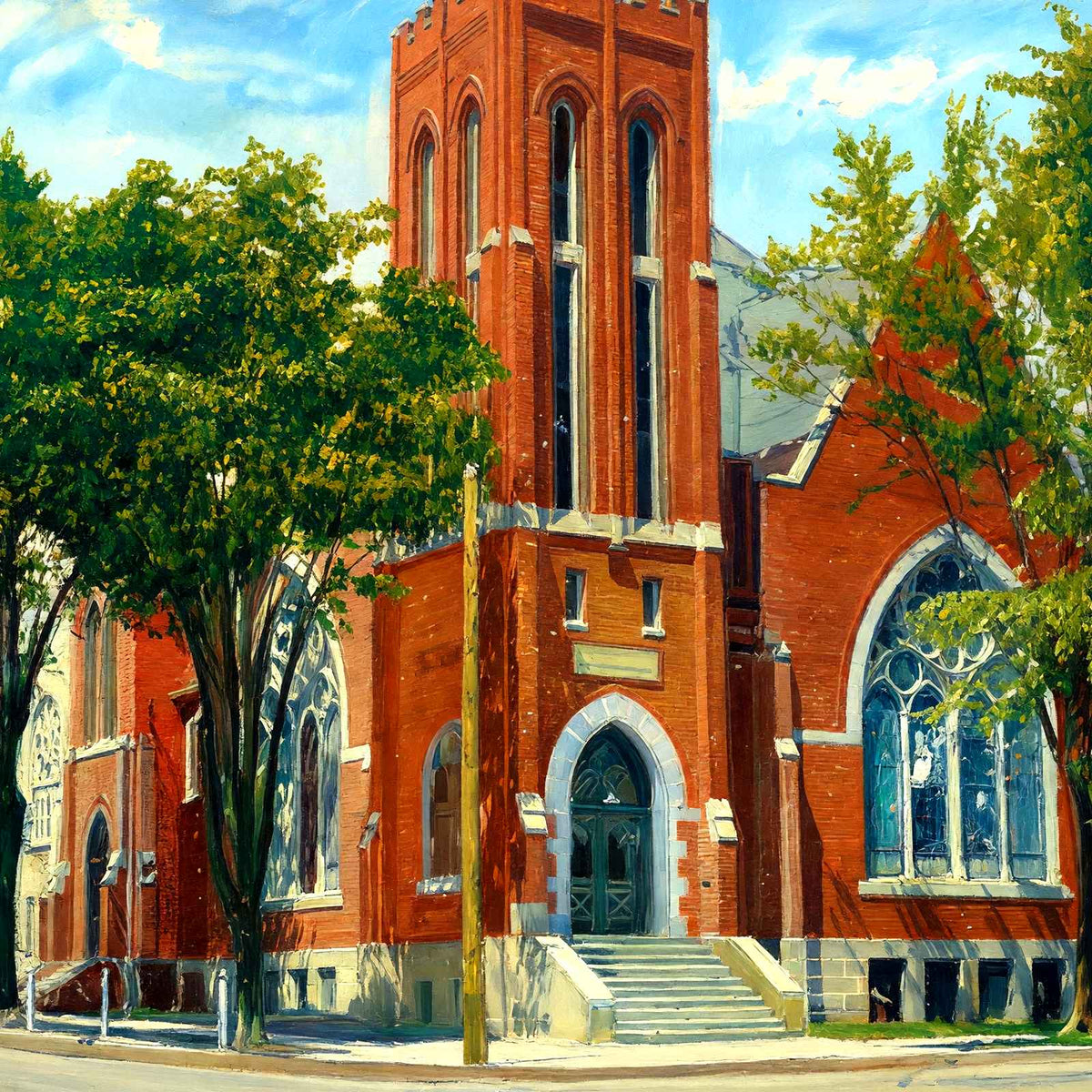 Cargill Memorial Church, Janesville, WI 1907 art print