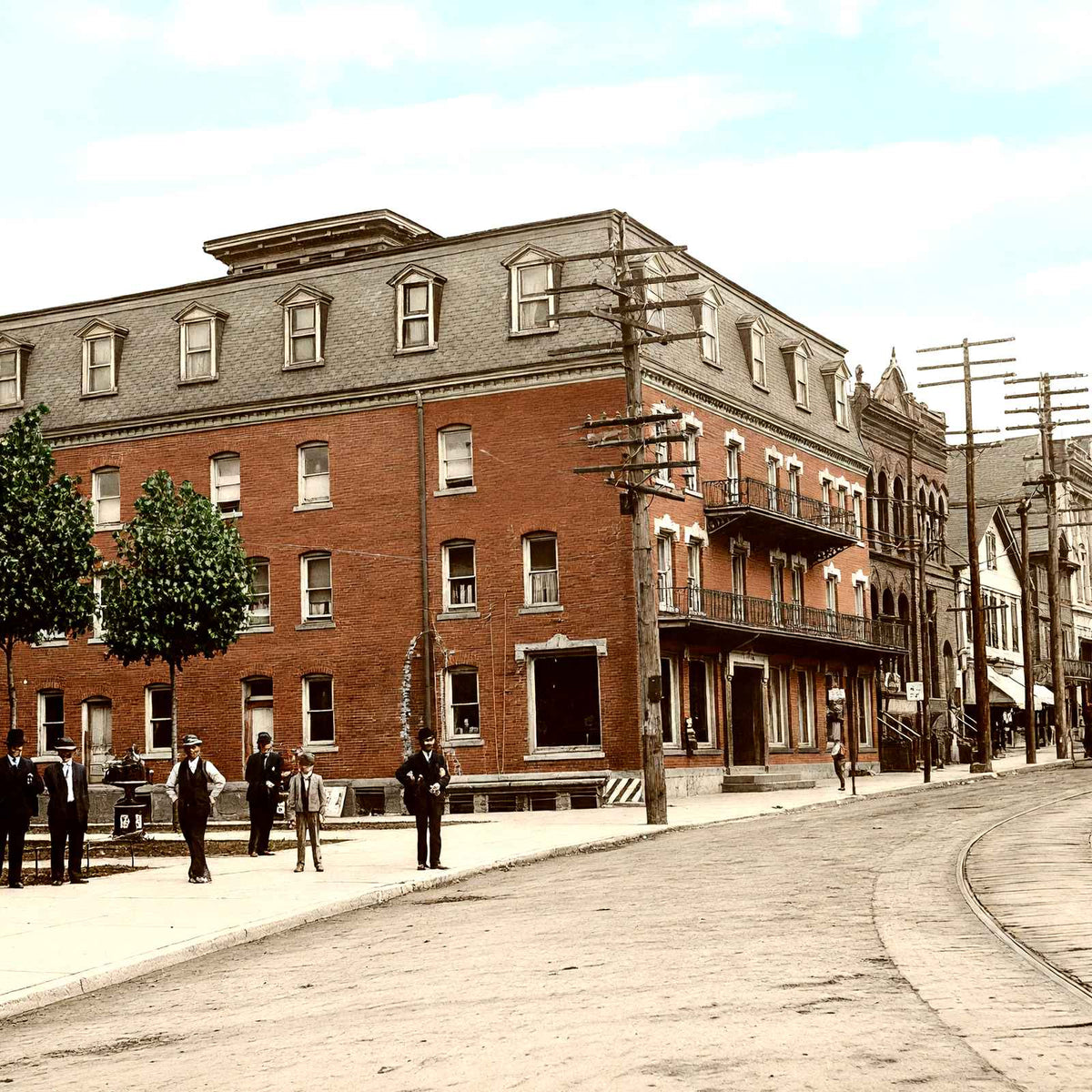 Main Street, Carbondale, PA in 1906 vintage print