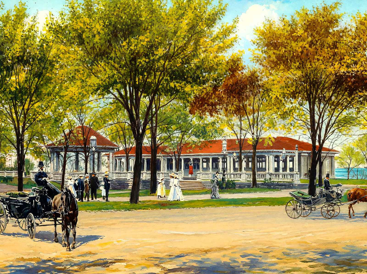 Pavilion, Lake Park, Milwaukee, WI in 1905 art print