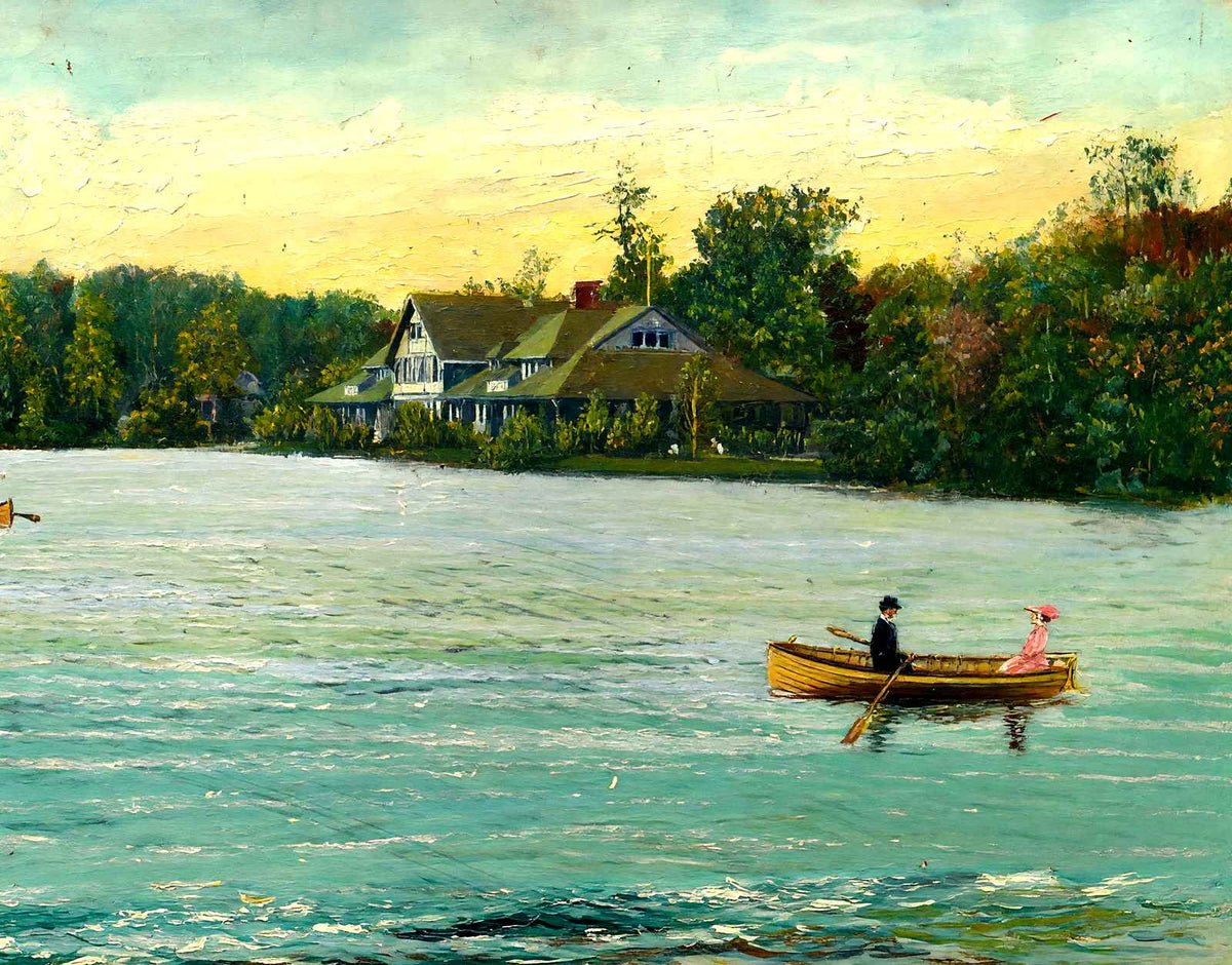 Lake at Lakemont Park, Altoona, PA in 1906 art print