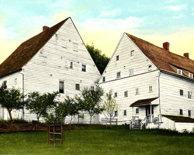 Ephrata Cloister Buildings, Ephrata PA 1907 vintage print