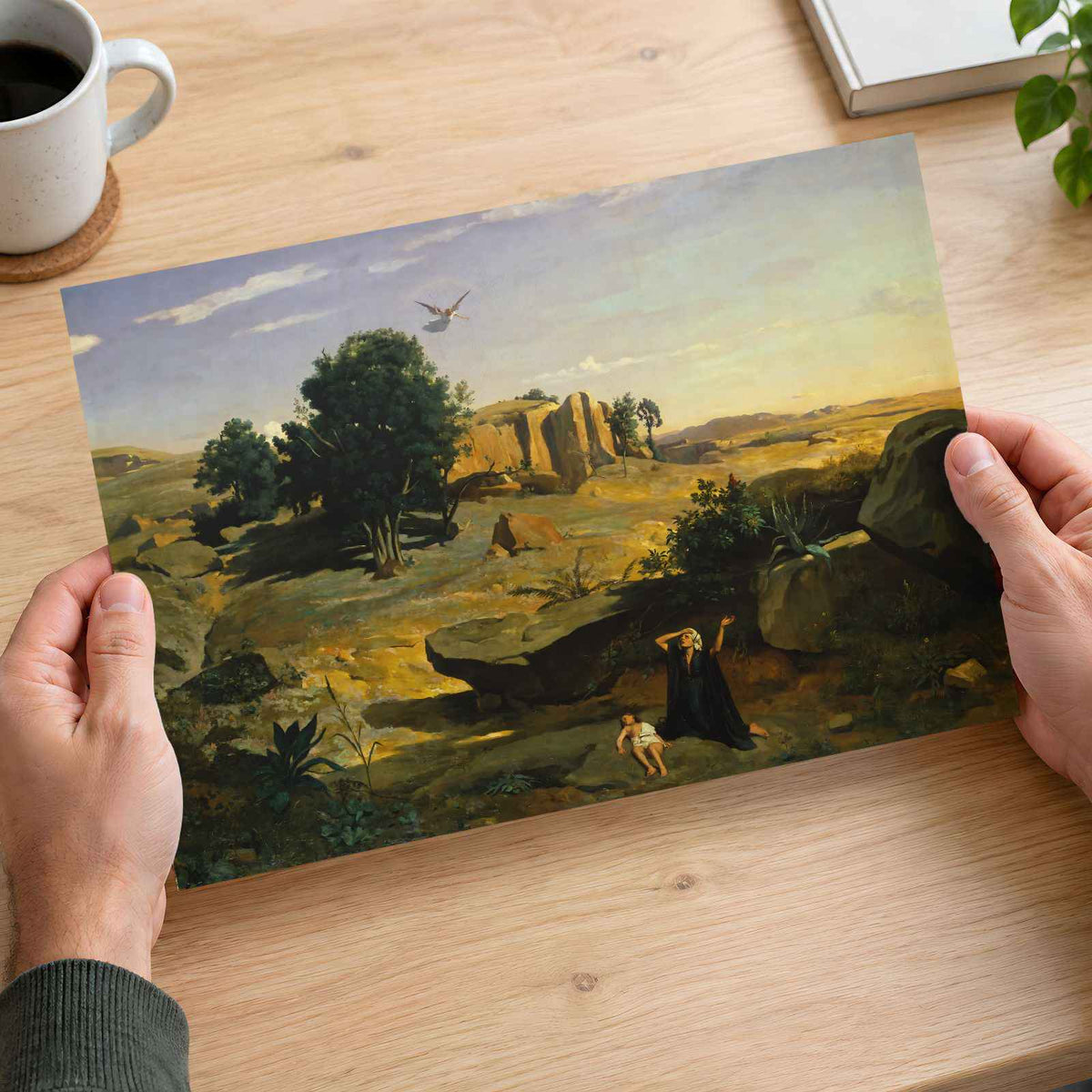Hagar in the Wilderness art print by Camille Corot (1835)