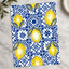 Pattern of Yellow Lemons Blue and White Tiles by Rino Luna Art Print Wall Decor