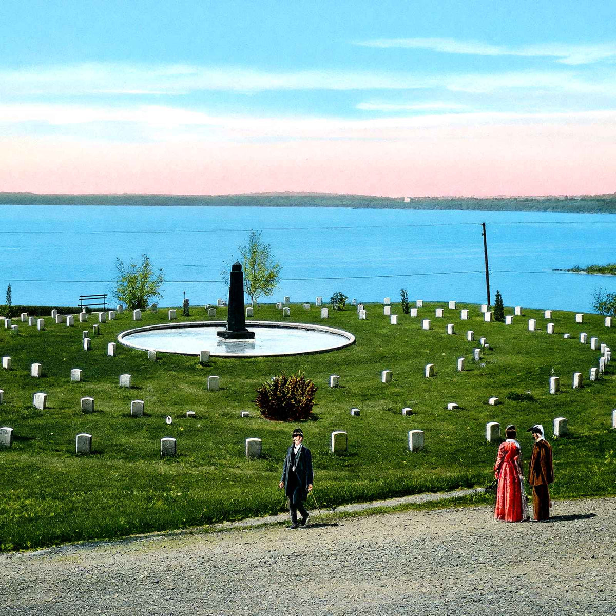 Officers Circle National Cemetery, Vicksburg vintage print