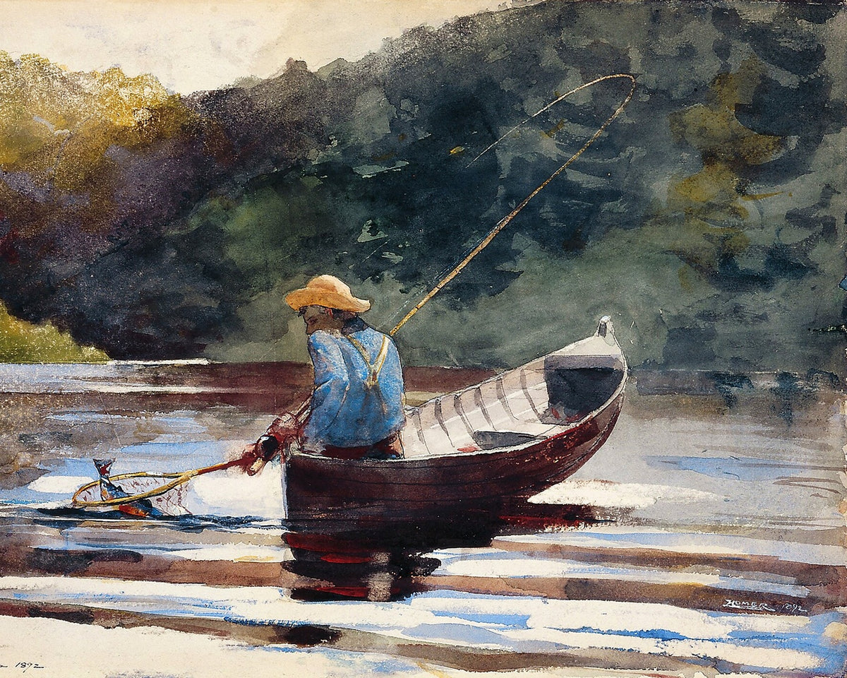Boy Fishing art print by Winslow Homer (1892)
