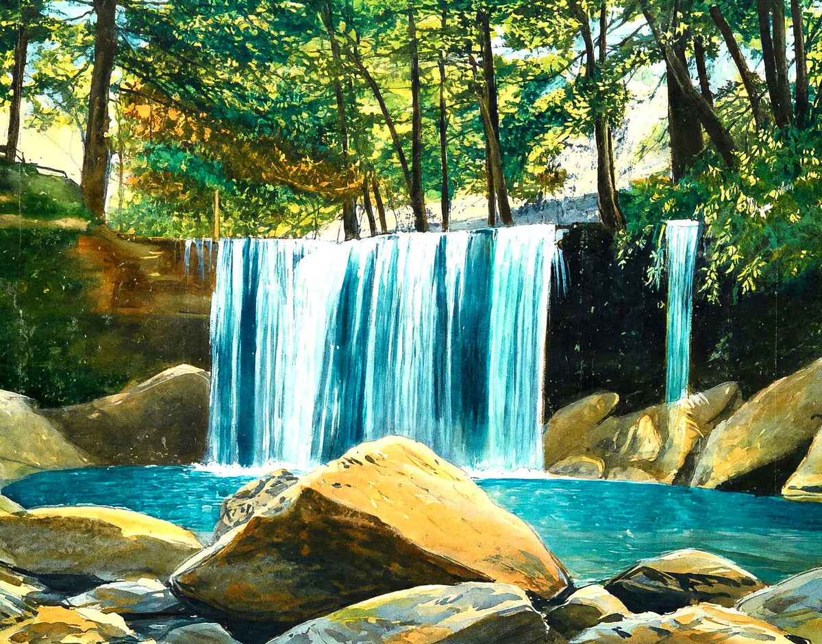Falls at Cascade Park, New Castle, PA 1906 art print