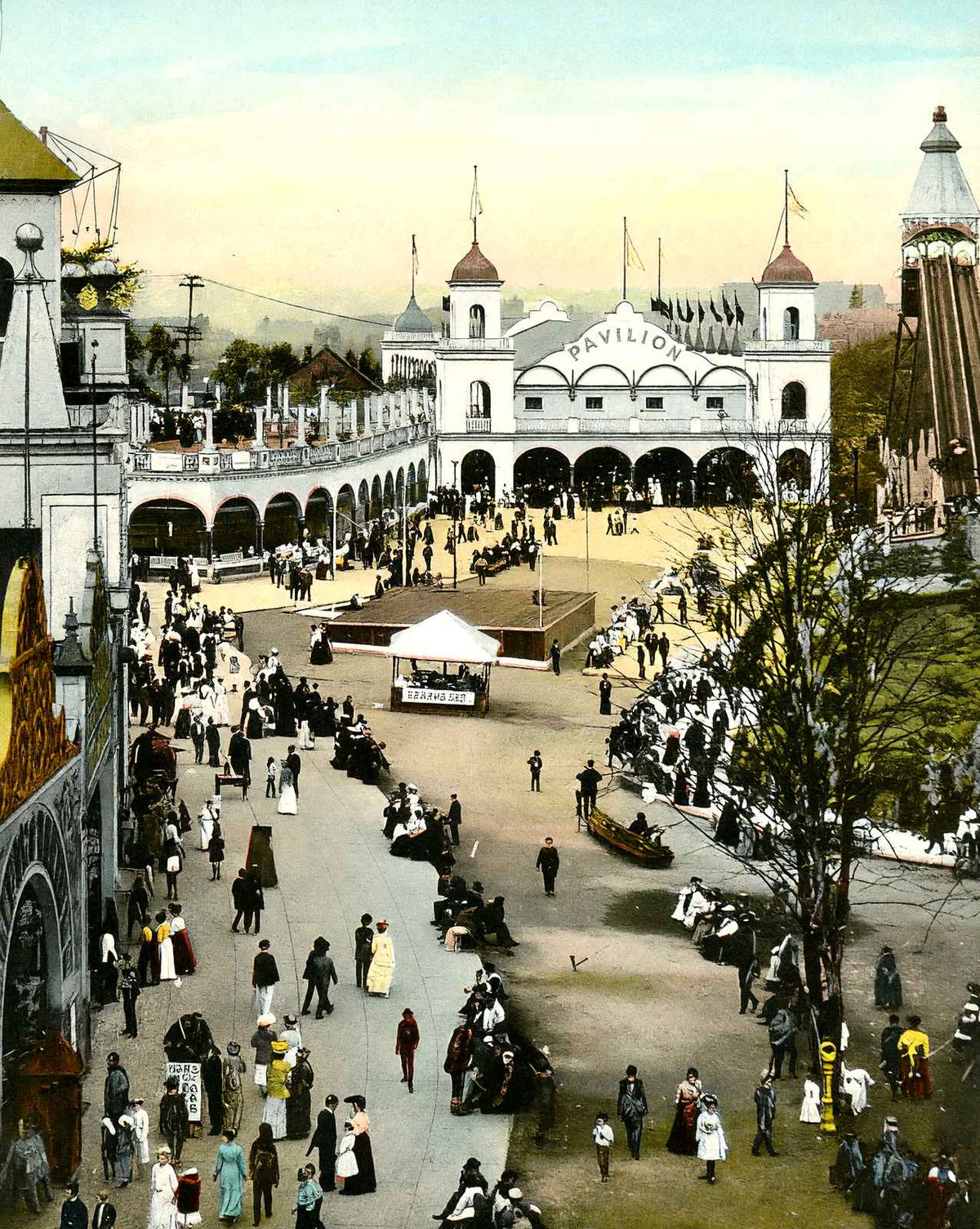 Luna Park Entrance, Pittsburgh PA in 1906 vintage print