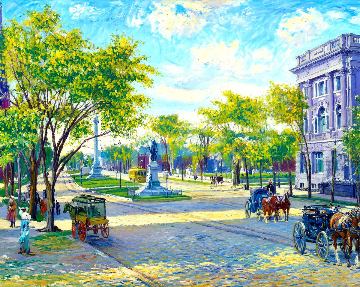Grand Avenue, Milwaukee, WI in 1905 art print