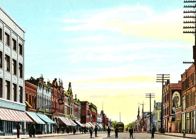 College Avenue, Appleton, WI in 1905 vintage print
