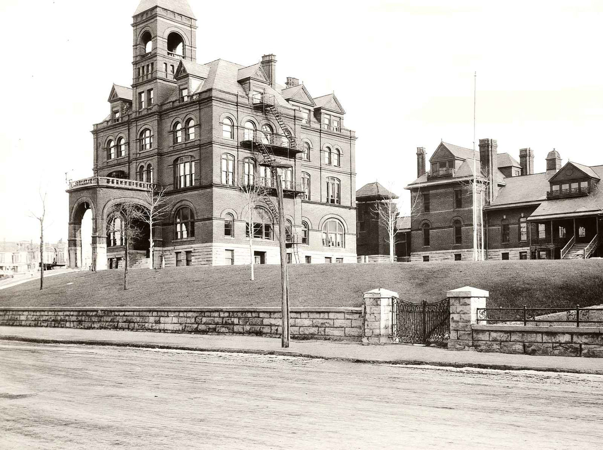 Moses Taylor Hospital, Scranton PA in 1905 vintage print