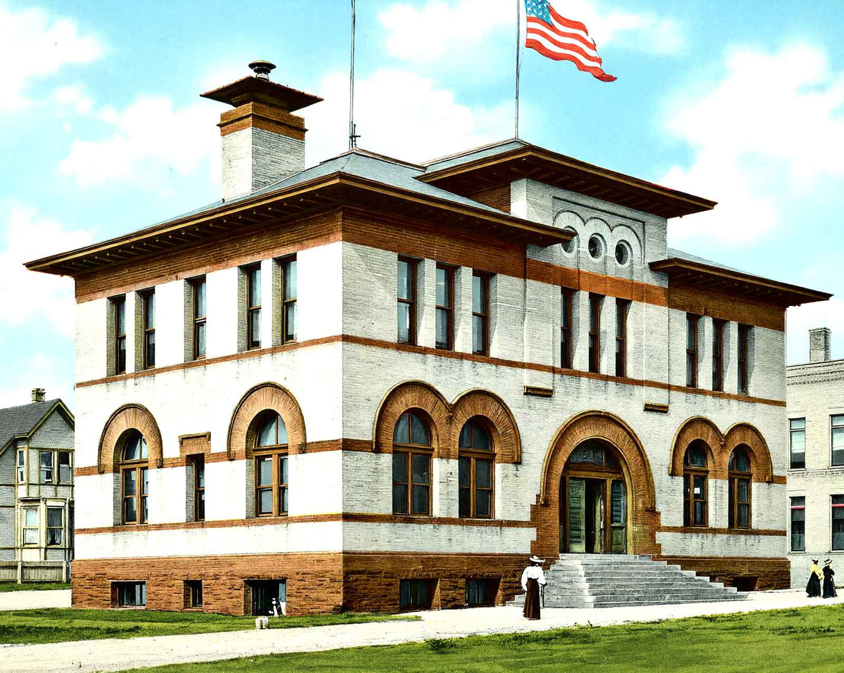 Post Office, Sheboygan, WI in 1907 vintage print