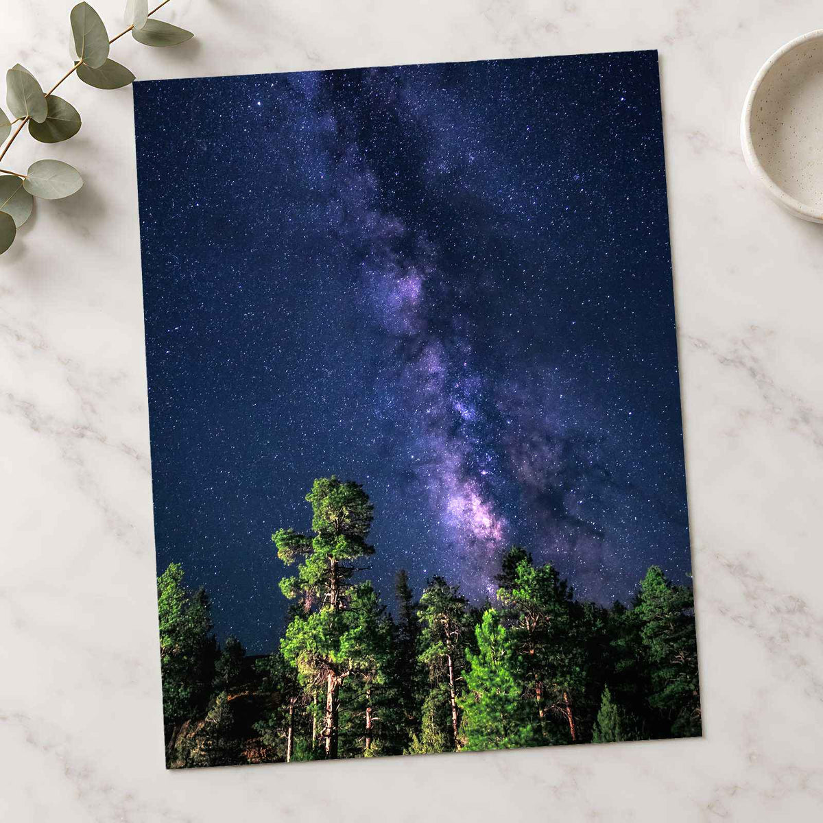 Trees and Milky Way by Arnaud Mariat Photo Print Wall Decor